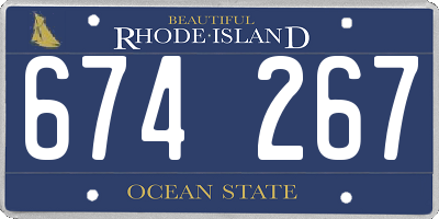 RI license plate 674267