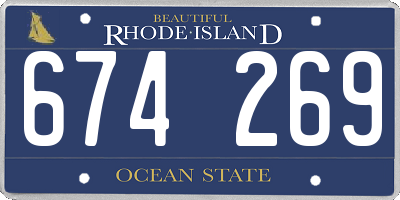 RI license plate 674269