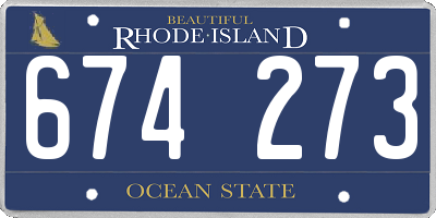 RI license plate 674273