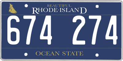 RI license plate 674274