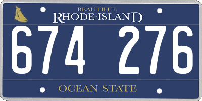 RI license plate 674276