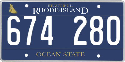 RI license plate 674280