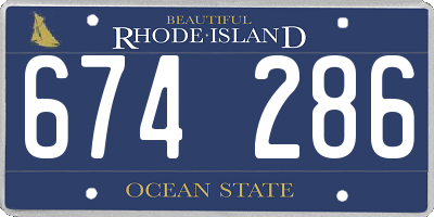 RI license plate 674286