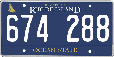 RI license plate 674288