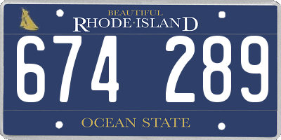 RI license plate 674289