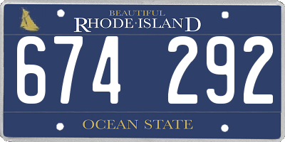 RI license plate 674292