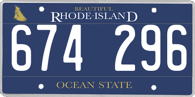 RI license plate 674296