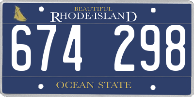 RI license plate 674298