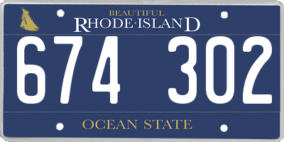 RI license plate 674302