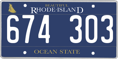 RI license plate 674303