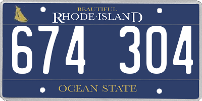 RI license plate 674304