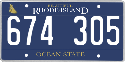 RI license plate 674305