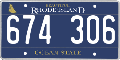 RI license plate 674306