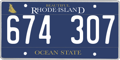RI license plate 674307