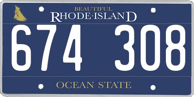 RI license plate 674308