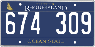 RI license plate 674309