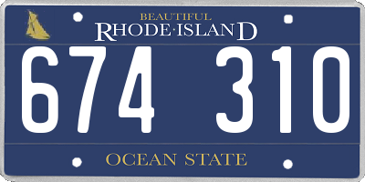 RI license plate 674310