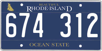 RI license plate 674312