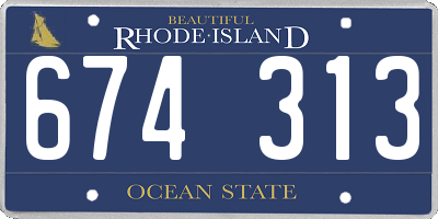 RI license plate 674313