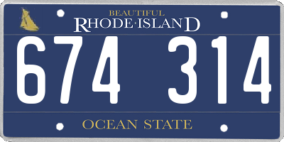 RI license plate 674314