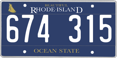 RI license plate 674315