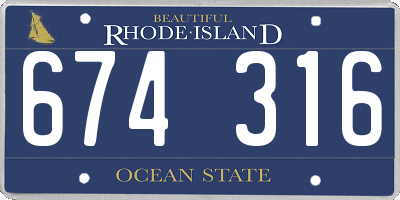 RI license plate 674316