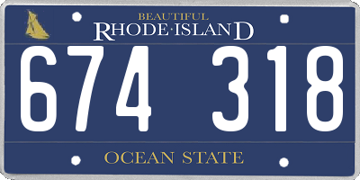 RI license plate 674318