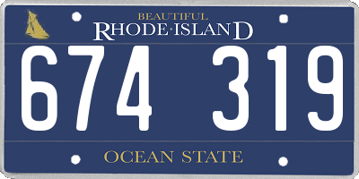 RI license plate 674319