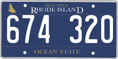 RI license plate 674320