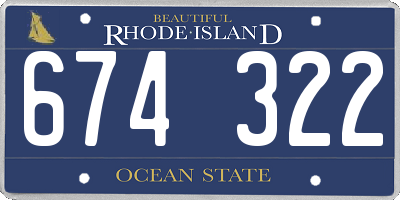 RI license plate 674322