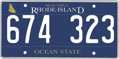 RI license plate 674323