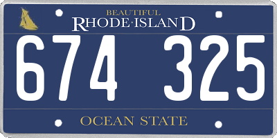 RI license plate 674325