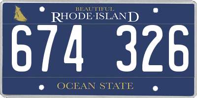 RI license plate 674326