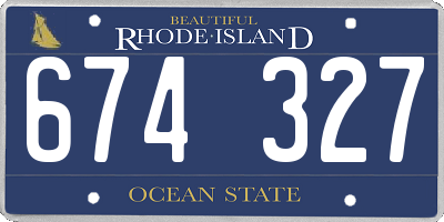 RI license plate 674327