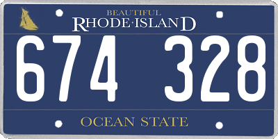 RI license plate 674328