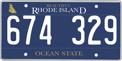 RI license plate 674329