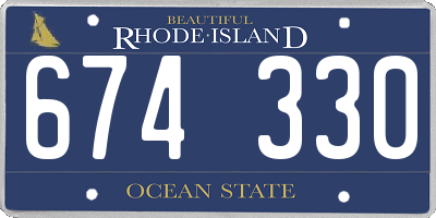 RI license plate 674330