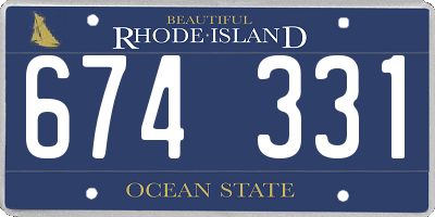 RI license plate 674331