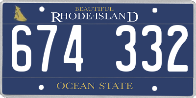 RI license plate 674332
