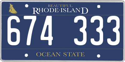 RI license plate 674333