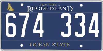 RI license plate 674334