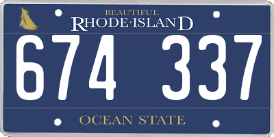 RI license plate 674337