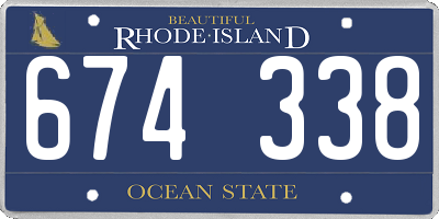 RI license plate 674338