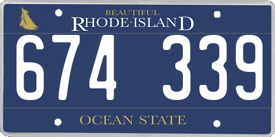 RI license plate 674339