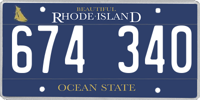 RI license plate 674340