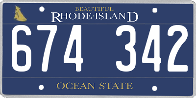 RI license plate 674342