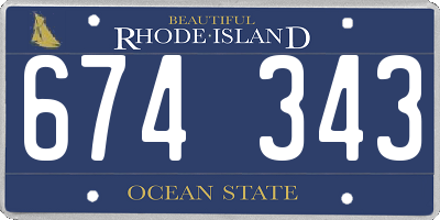 RI license plate 674343