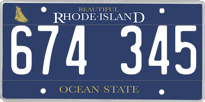 RI license plate 674345