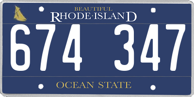 RI license plate 674347