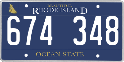RI license plate 674348